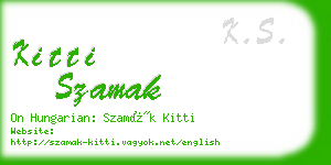 kitti szamak business card